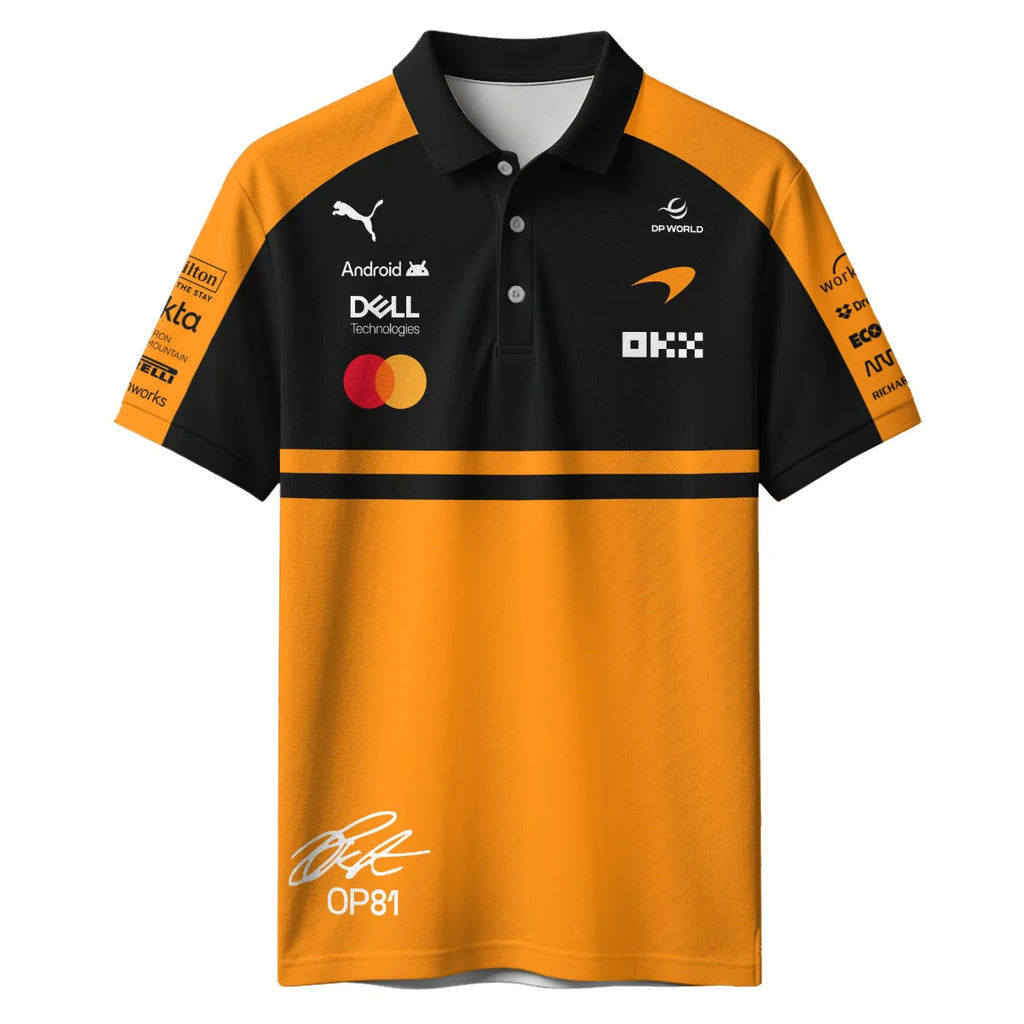 2026 Oscar Piastri 81 McLaren F1 Teamwear Polo Shirt BLOP25326A1PL - Orange