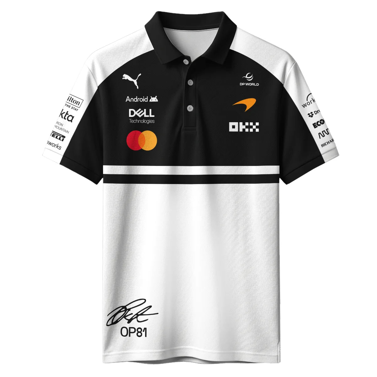 2026 Oscar Piastri 81 McLaren F1 Teamwear Polo Shirt BLOP25326A2PL - White