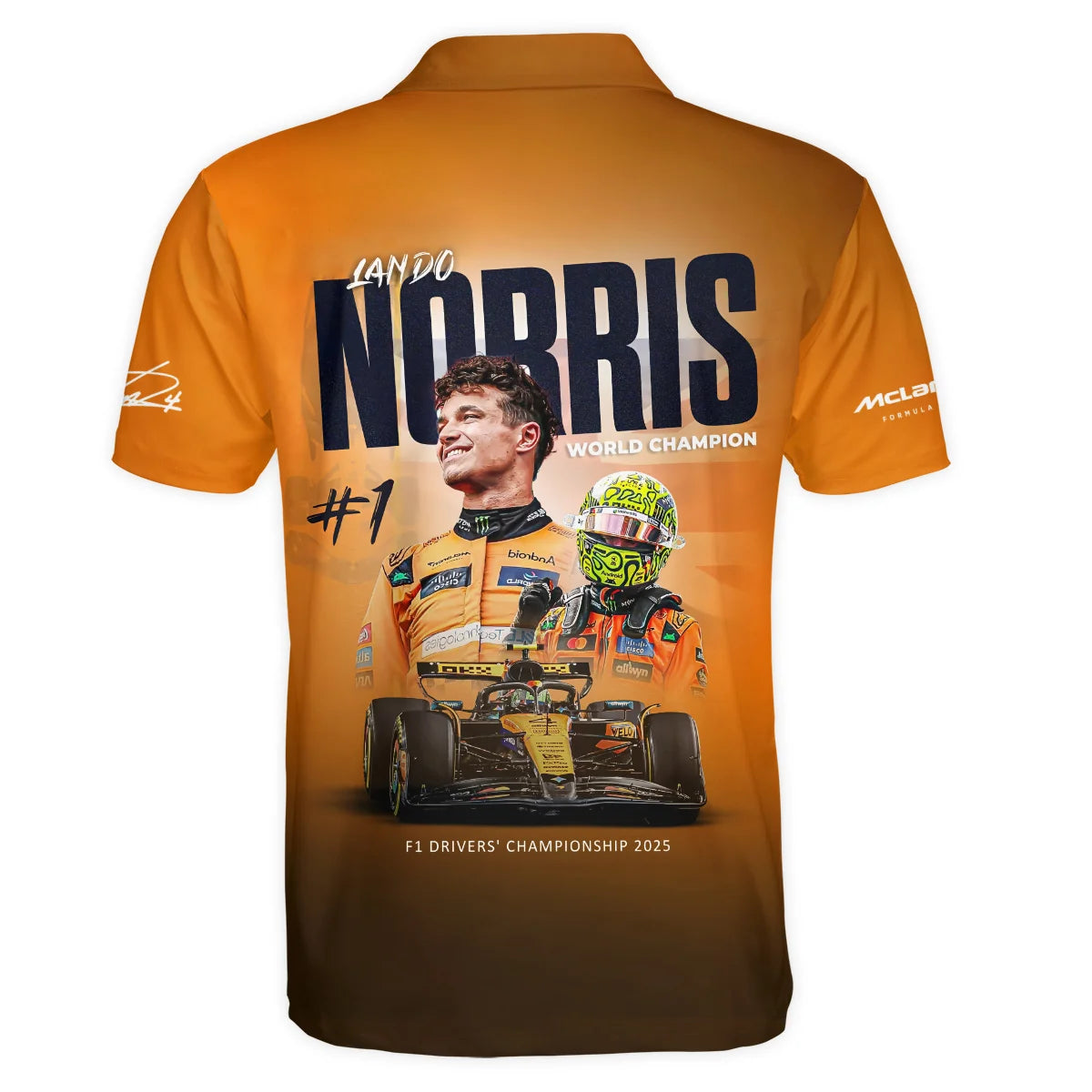 F1 Drivers' Championship 2025 Lando Norris McLaren F1 Team Polo Shirt BLNRWDCA10PL