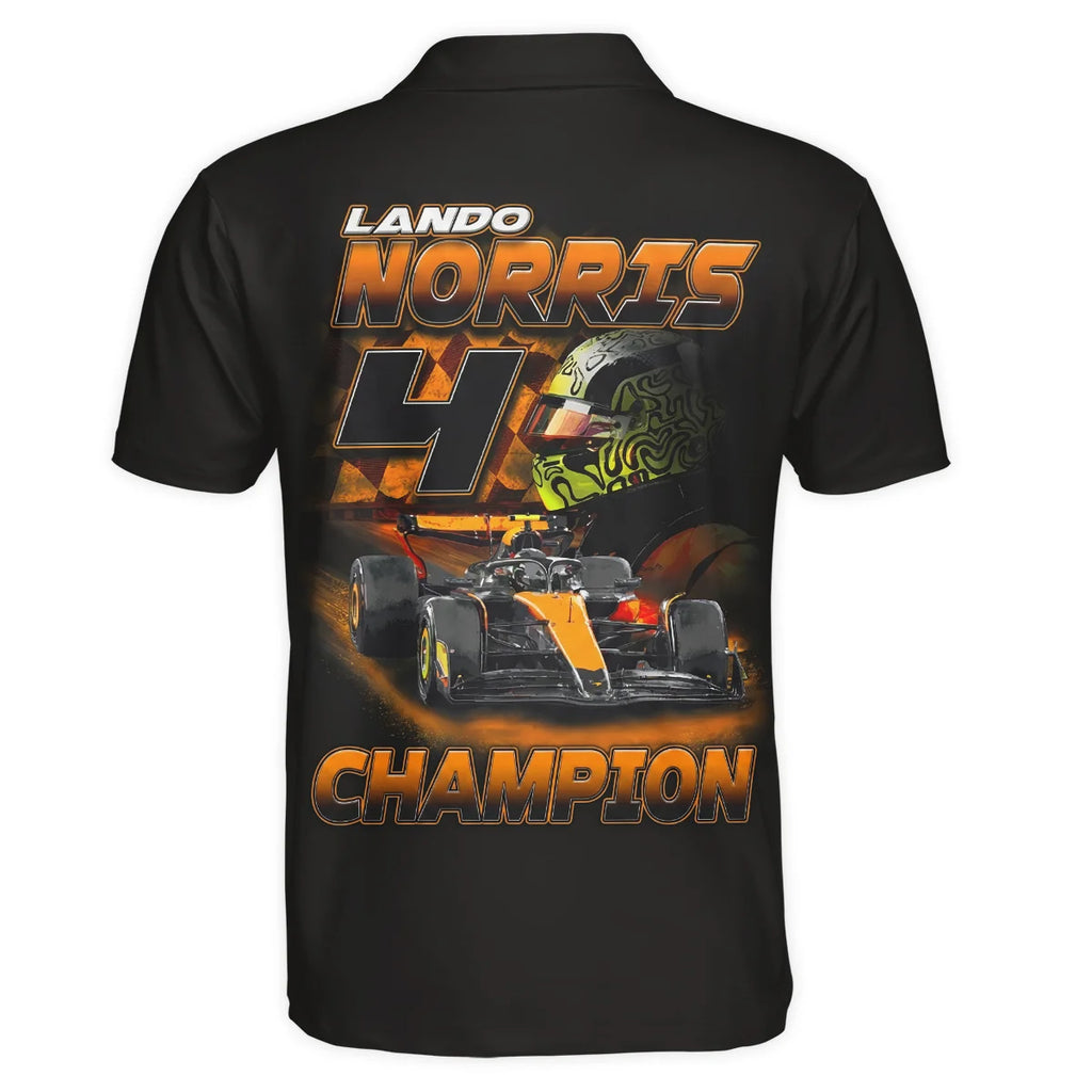 2025 Lando Norris 4 World Champion McLaren F1 Team Polo Shirt BLNRWDCA8PL