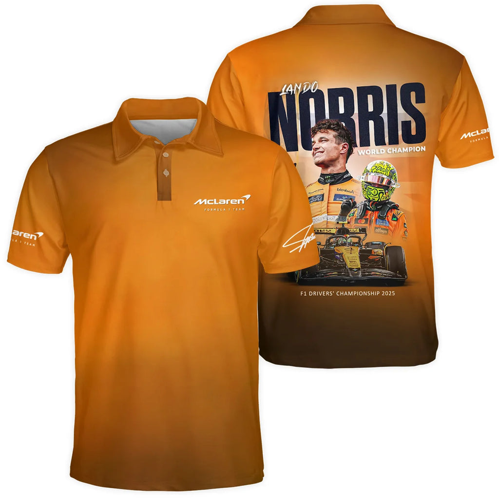 F1 Drivers' Championship 2025 Lando Norris McLaren F1 Team Polo Shirt BLNRWDCA10PL
