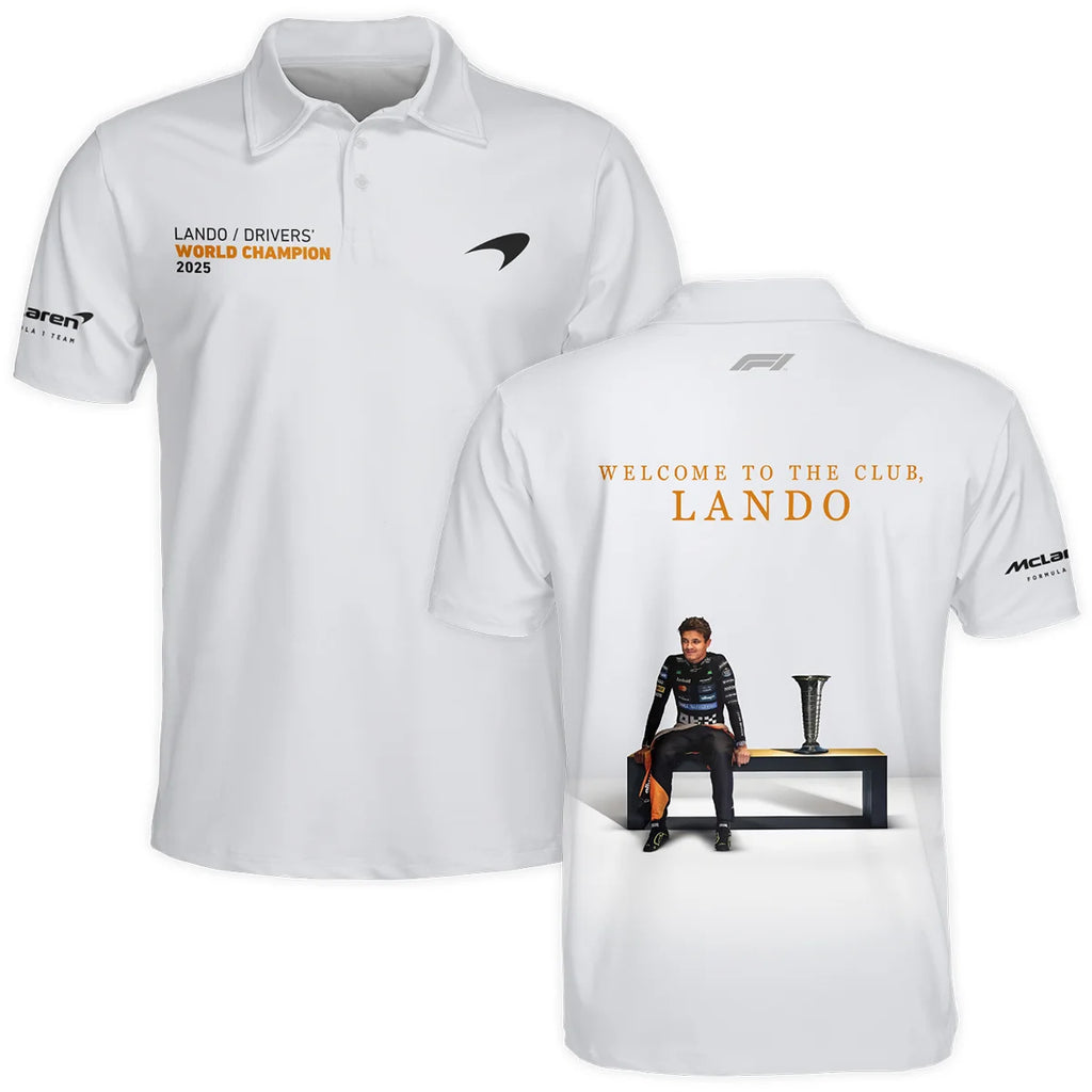 Welcome To The Club Lando Norris McLaren F1 Team Polo Shirt BLNRWDCA14PL