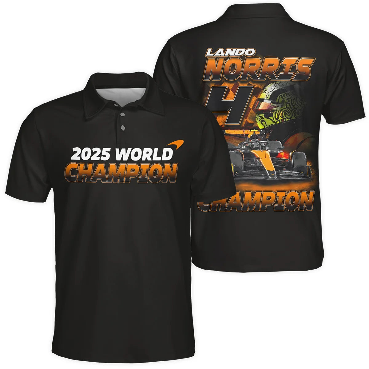 2025 Lando Norris 4 World Champion McLaren F1 Team Polo Shirt BLNRWDCA8PL