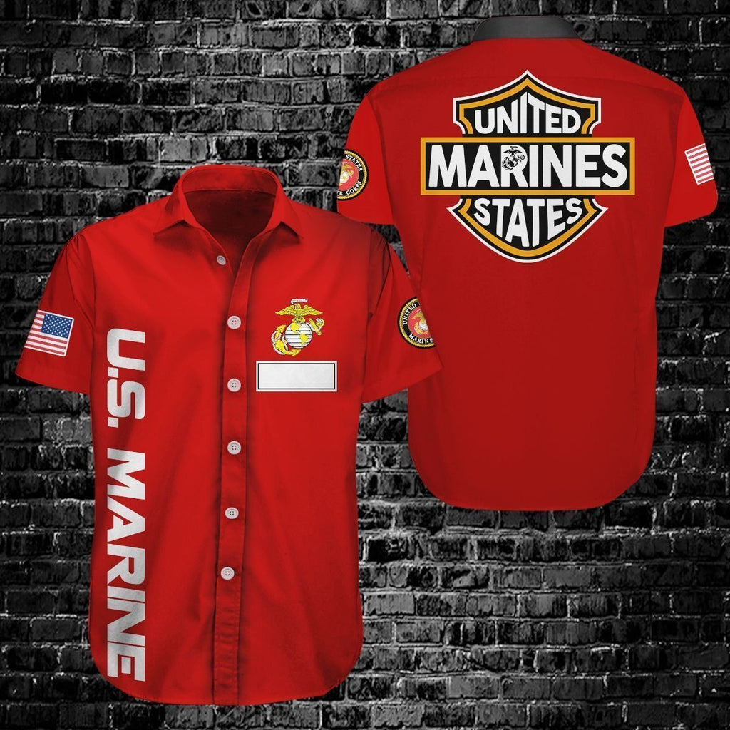 HD Marine Button Down Curved Shirt