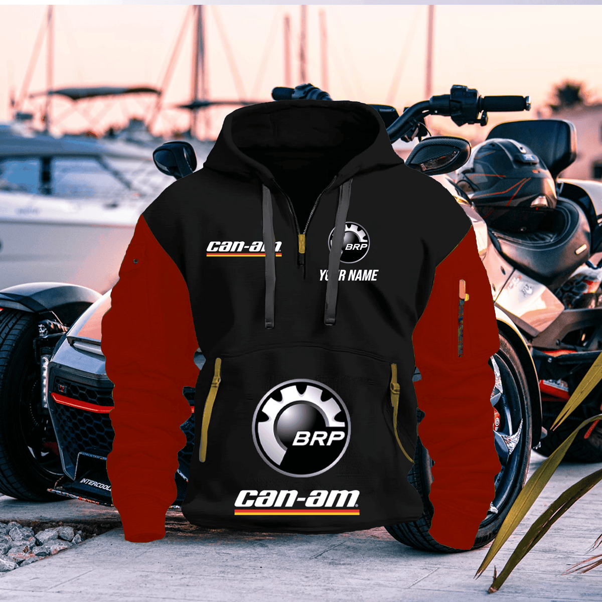 CA FULL PRINT QUATER ZIPPER JACKET