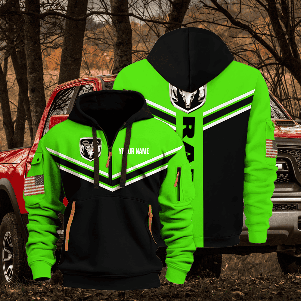 RAM custom print name quarter zipper jacket