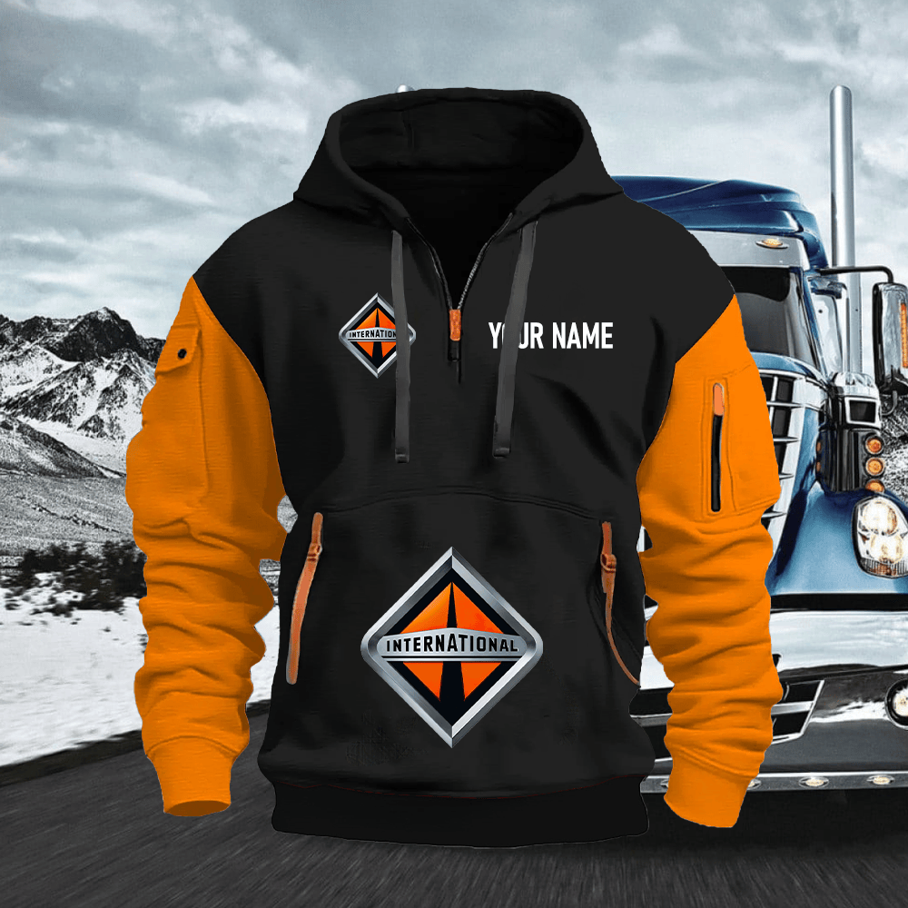IN Custom Name Quarter Zipper Hoodie