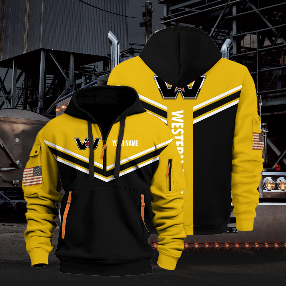 WS custom print name quarter zipper jacket