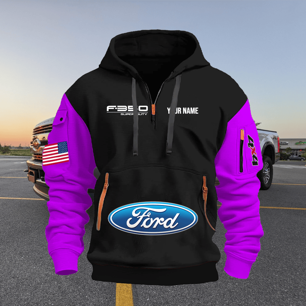 FD3 Custom Print Name Quarter Zipper Hoodie