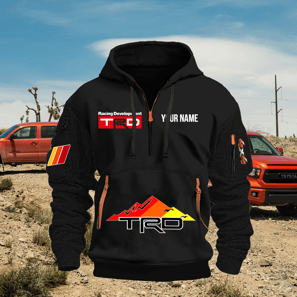 TY TRD Print Name Quarter Zipper Hoodie