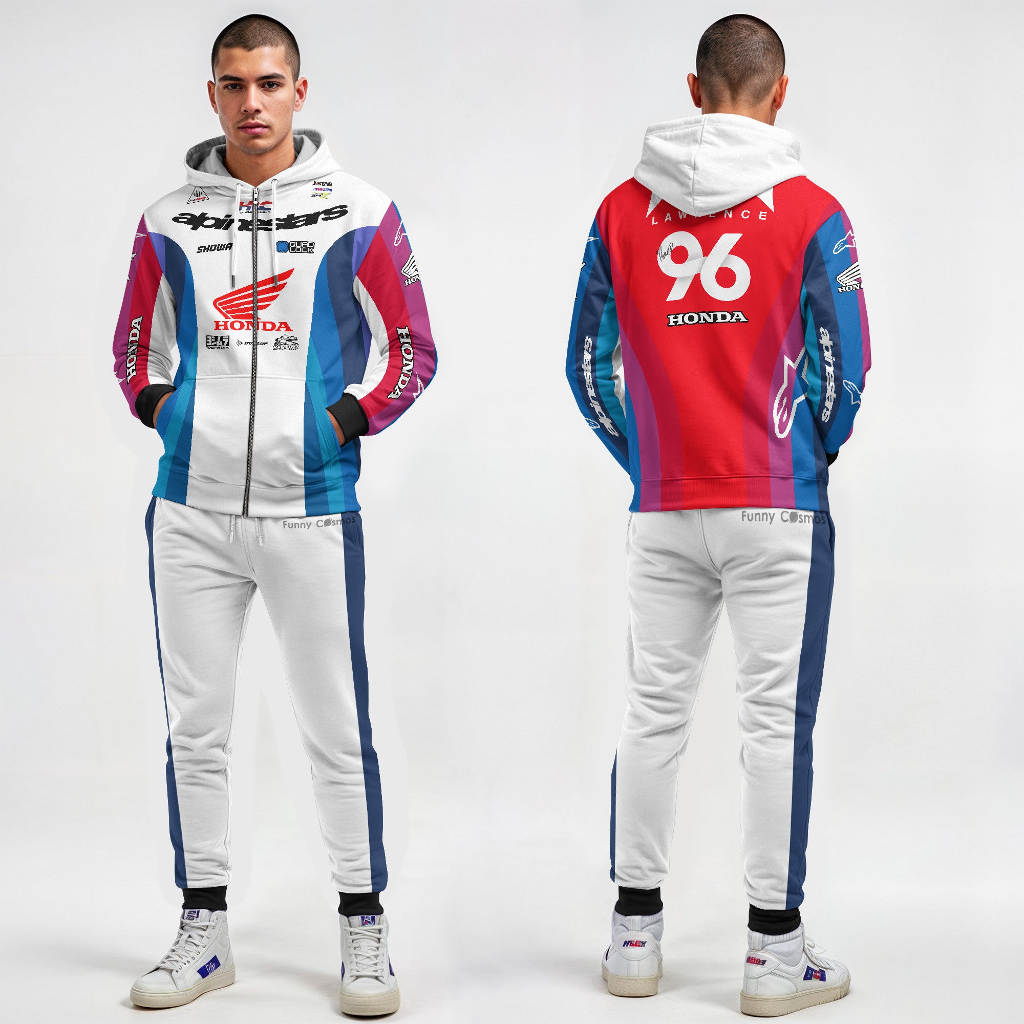 Hunter Lawrence Signed Honda HRC Racing #96 AMA Supercross Motocross Racing Hoodie Costume Racing Suit