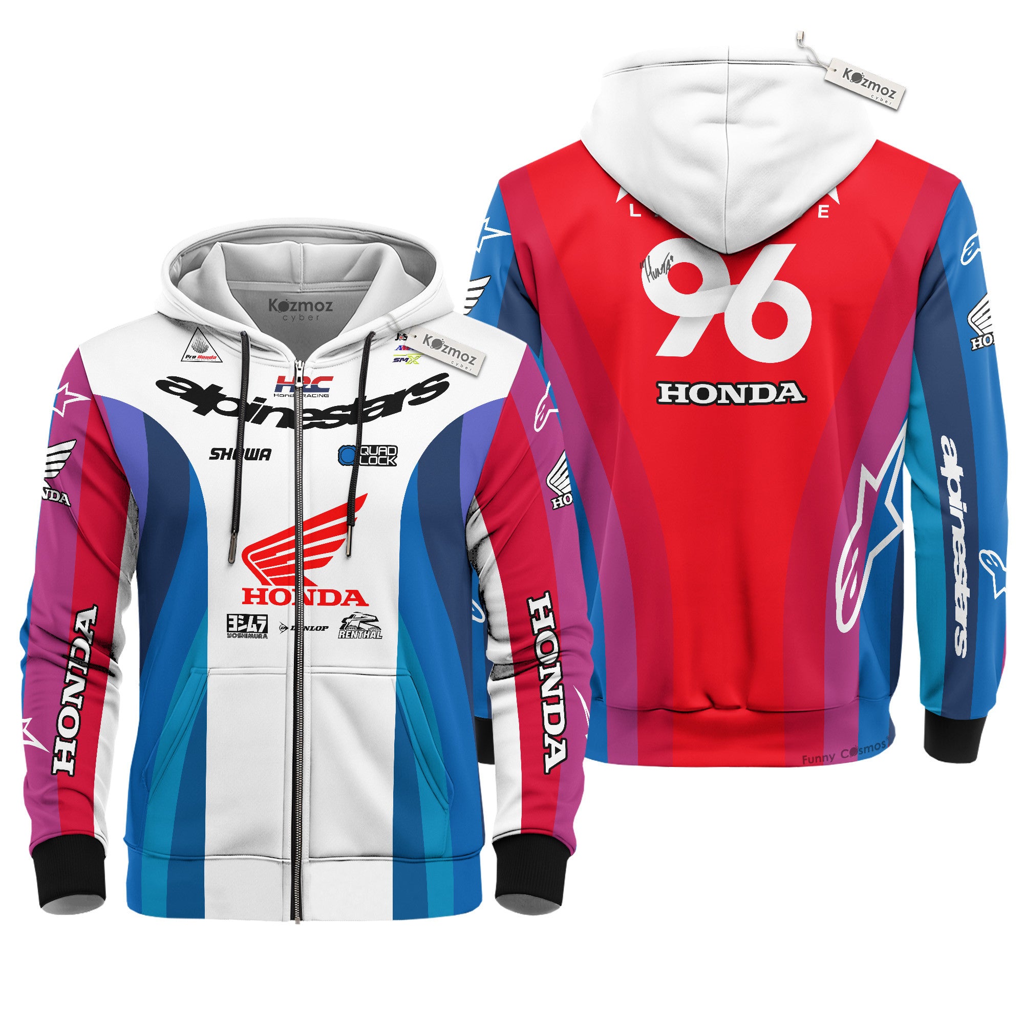 Hunter Lawrence Signed Honda HRC Racing #96 AMA Supercross Motocross Racing Hoodie Costume Racing Suit