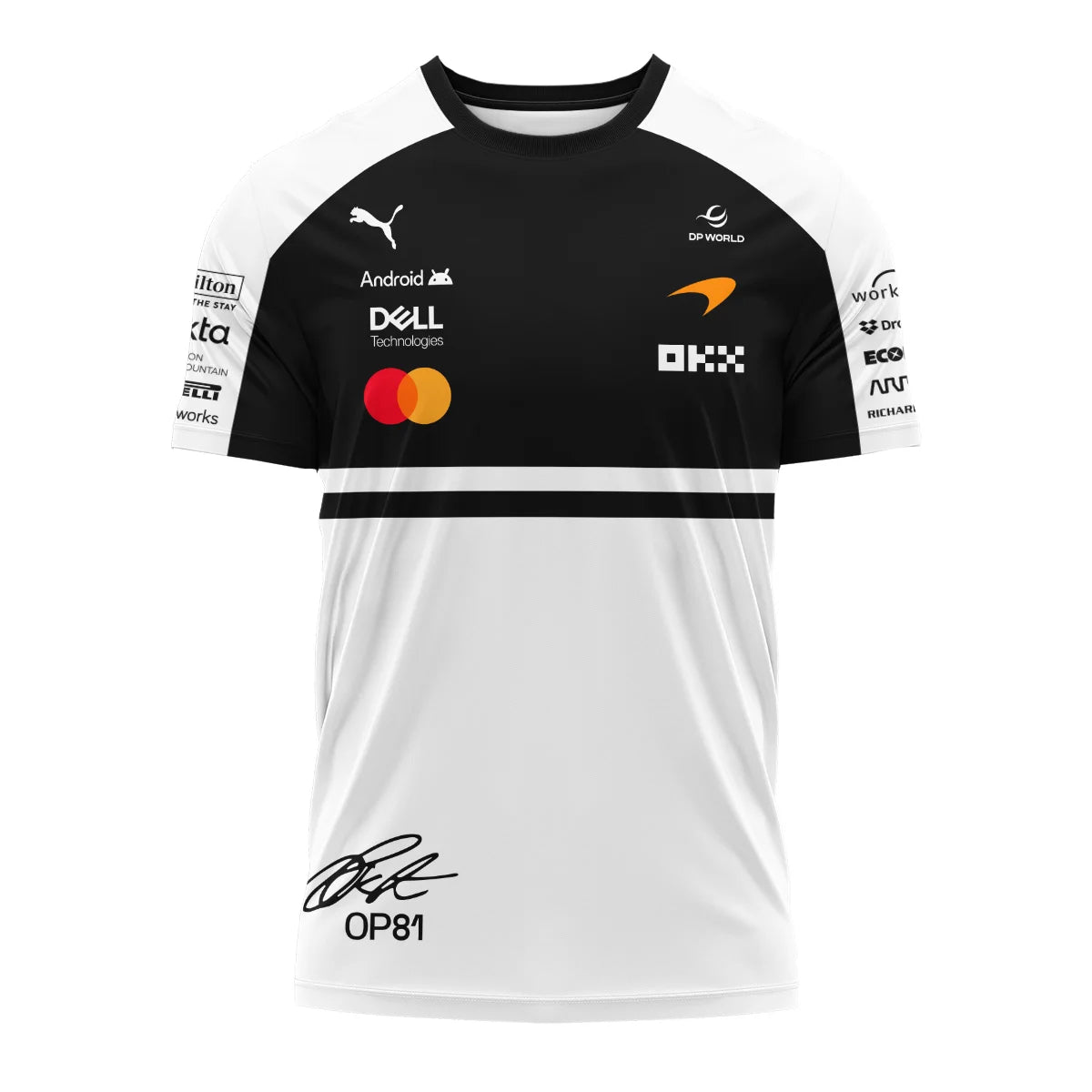 2026 Oscar Piastri 81 McLaren F1 Teamwear T-Shirt BLOP25326A2TS - White