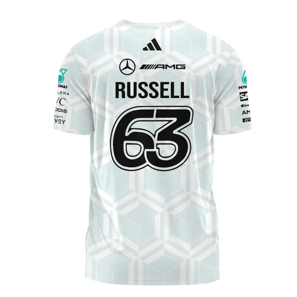 2026 George Russell Mercedes F1 Teamwear T-Shirt BLGR30326A2TS - White