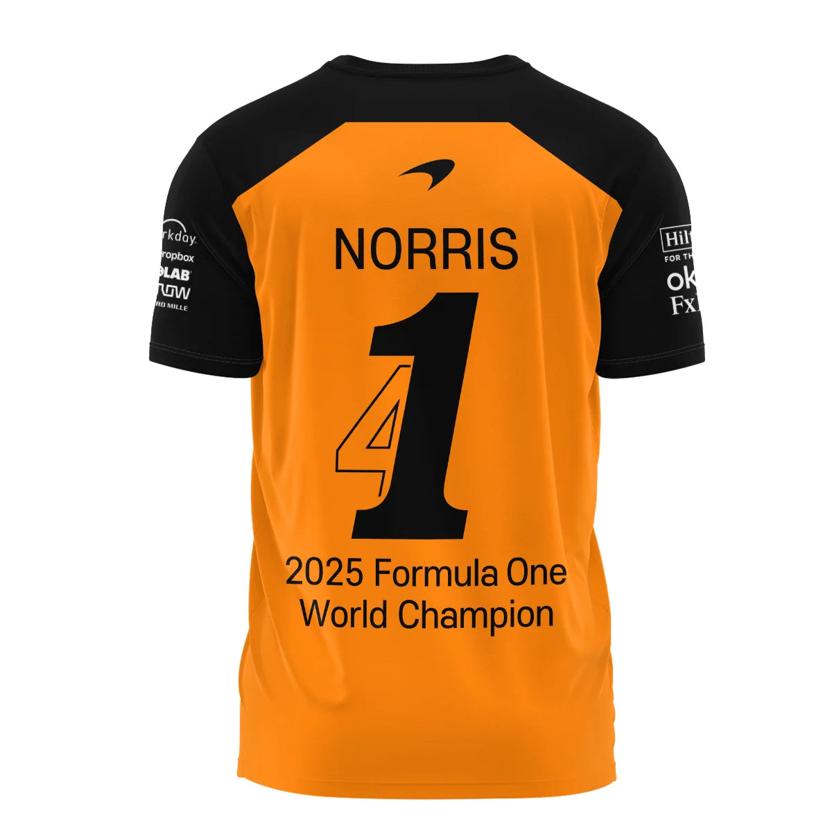 Champion From #4 to #1 Lando Norris McLaren F1 Team T-Shirt BLNRWDCA1TS