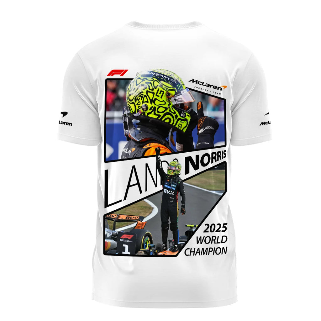 2025 WDC Lando Norris McLaren F1 Team T-Shirt BLNRWDCA4TS