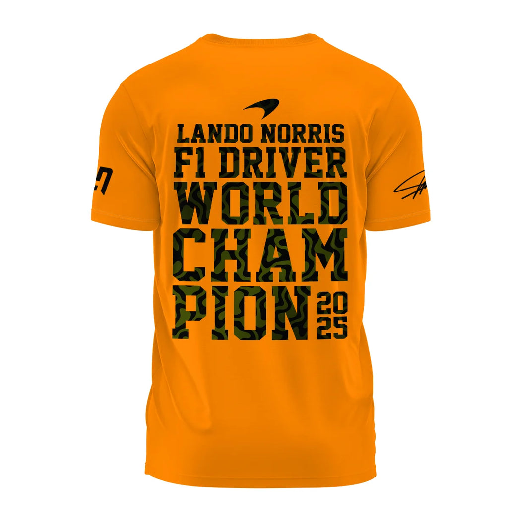 2025 F1 Driver Champion Lando Norris McLaren F1 Team T-Shirt BLNRWDCA6TS