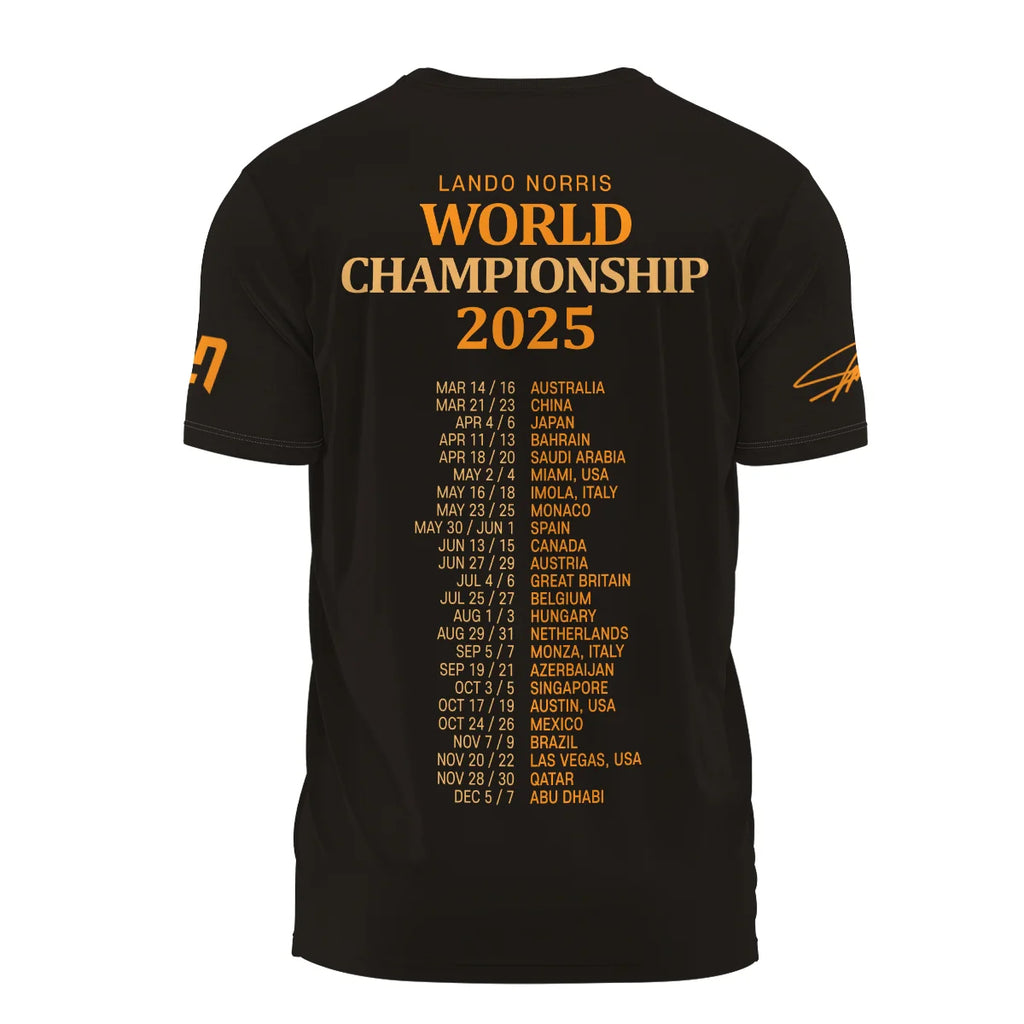 World Championship 2025 Lando Norris McLaren F1 Team T-Shirt BLNRWDCA7TS