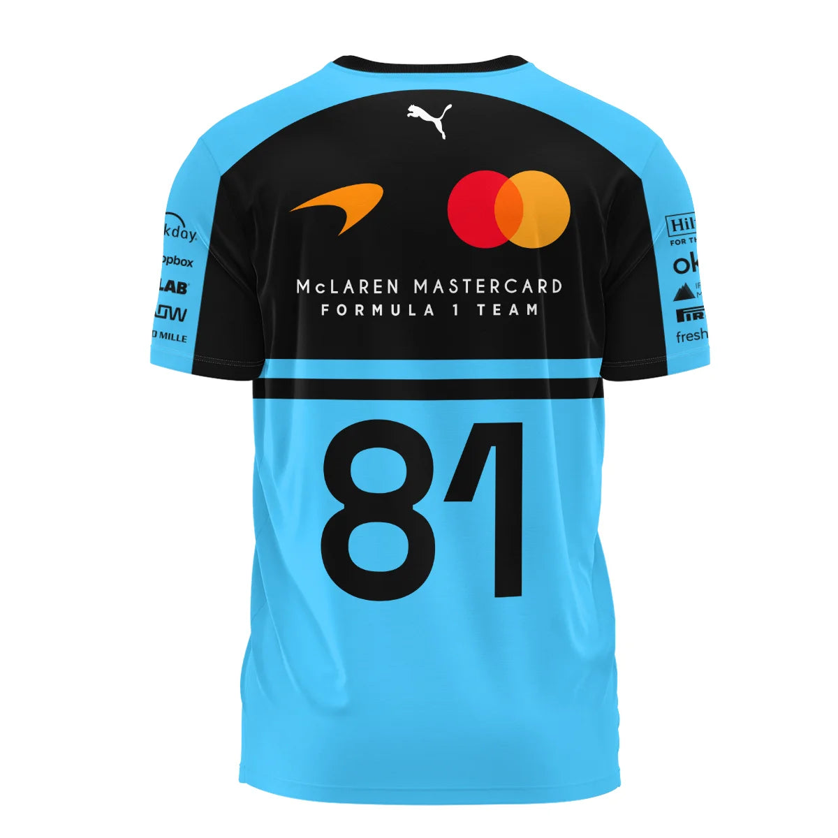 2026 Oscar Piastri 81 McLaren F1 Teamwear T-Shirt BLOP25326A3TS - Cyan