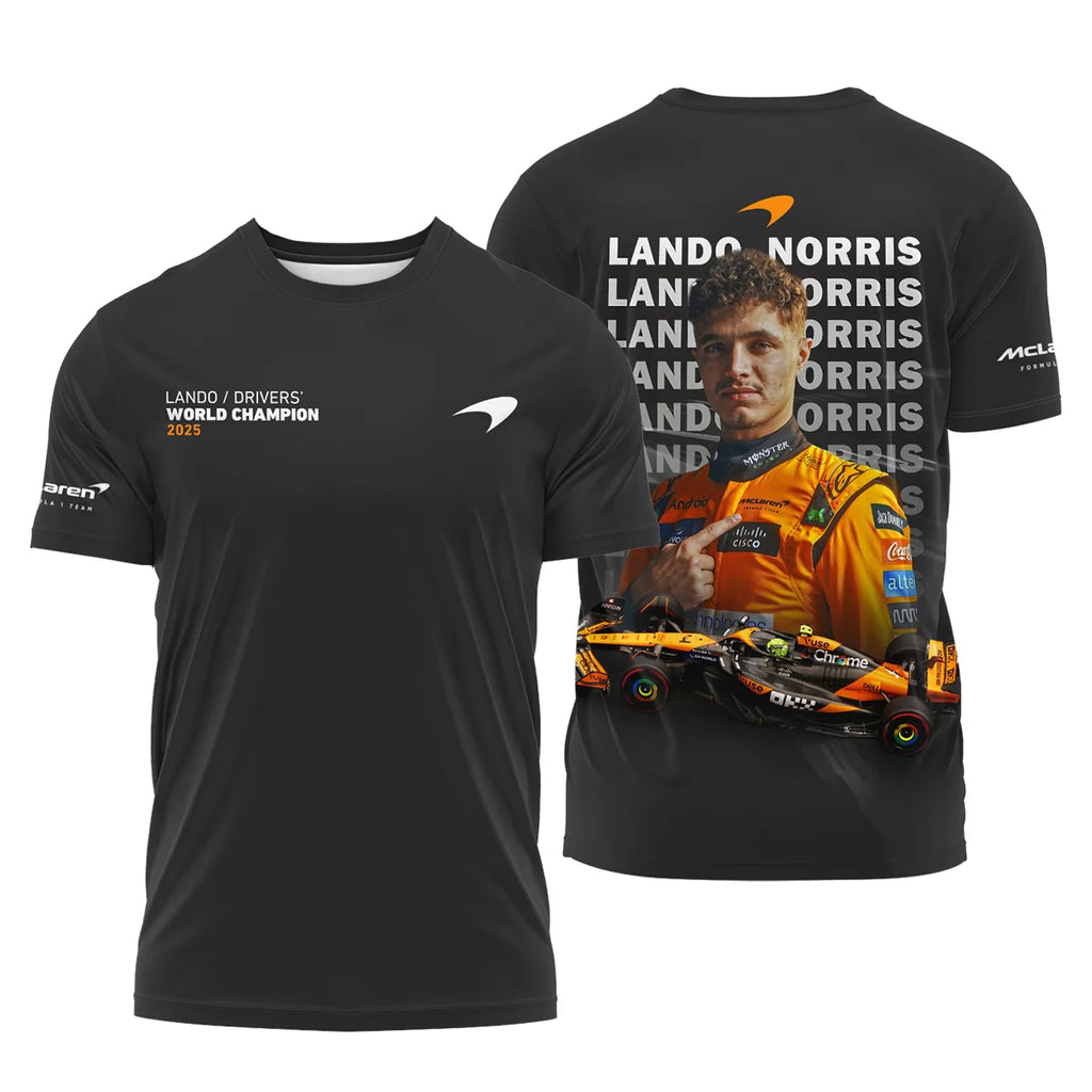 2025 MCL39 Champion Lando Norris McLaren F1 Team T-Shirt BLNRWDCA13TS