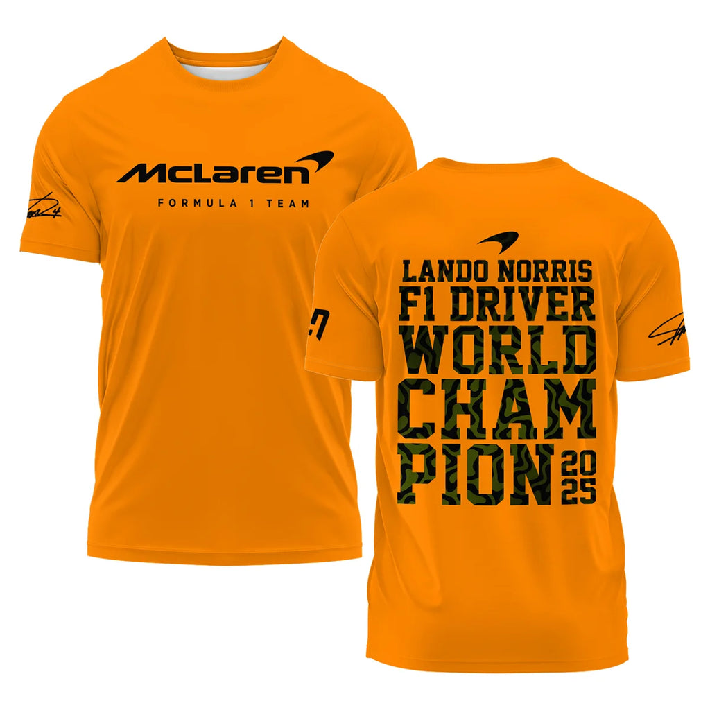 2025 F1 Driver Champion Lando Norris McLaren F1 Team T-Shirt BLNRWDCA6TS