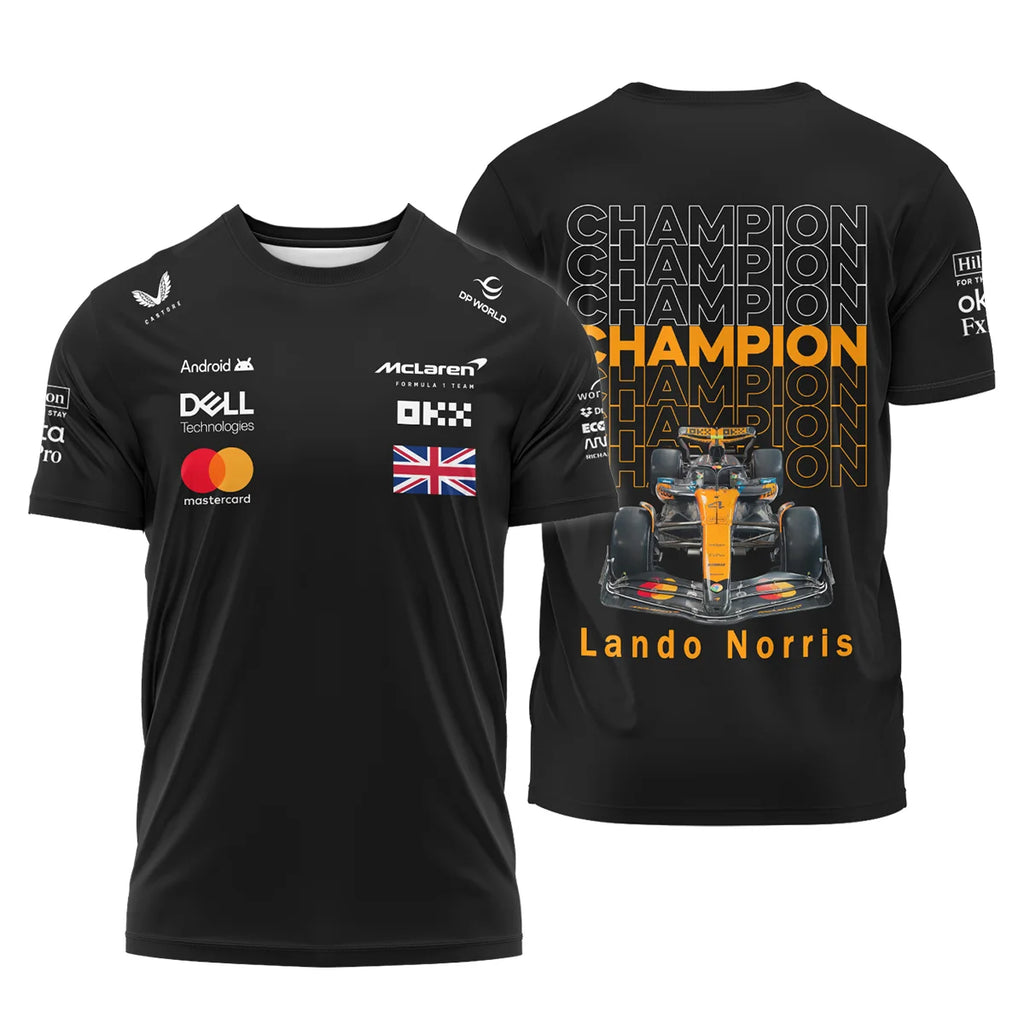 Champion 2025 Lando Norris McLaren F1 Team T-Shirt BLVALN051225A1TS