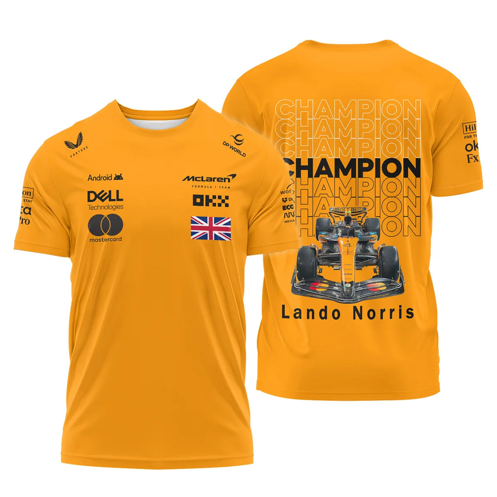 Champion 2025 Lando Norris McLaren F1 Team T-Shirt BLVALN051225A2TS