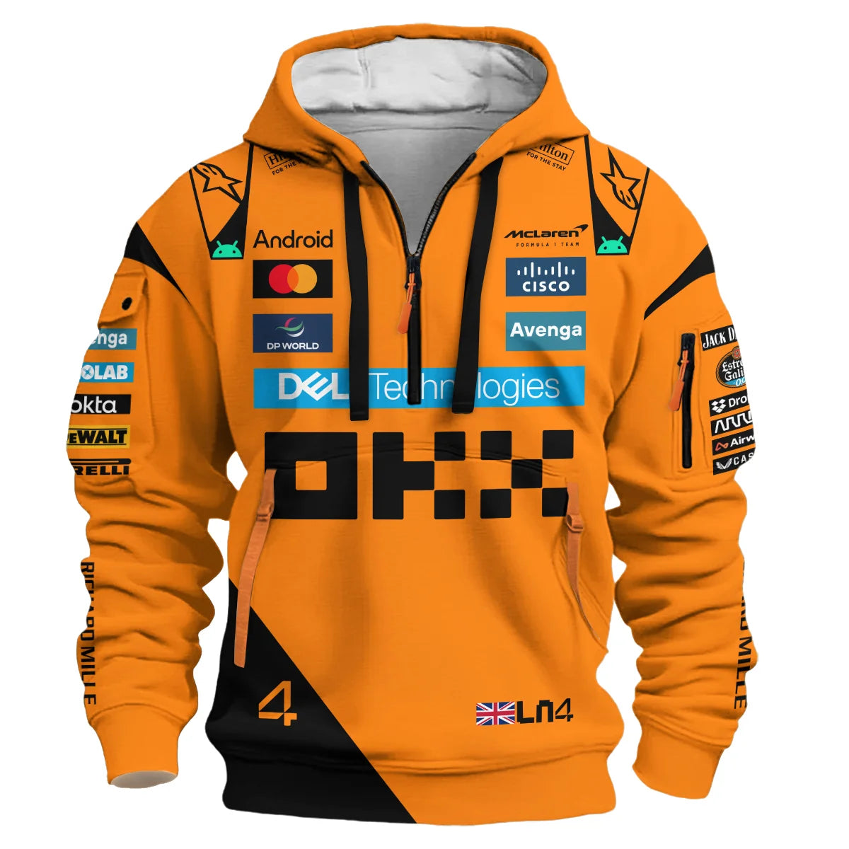 Lando Norris McLaren Formula One Exclusive Hoodie Half Zipper BLF1180525A1HDF