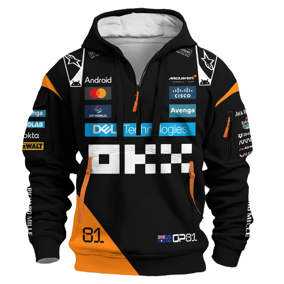 Oscar Piastri McLaren Formula One Exclusive Hoodie Half Zipper BLF1180525A4HDF