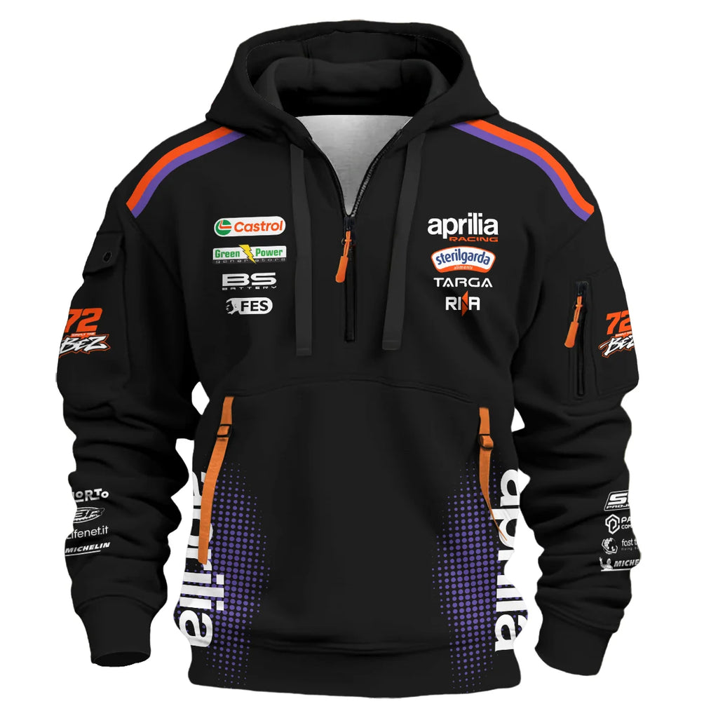 2026 Marco Bezzecchi Aprilia Racing Moto GP Teamwear Hoodie Half Zip BLGP26326A1HDF