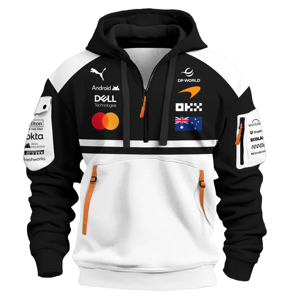 2026 Oscar Piastri McLaren F1 Teamwear Hoodie Half Zip BLOP4226A2HDF - White