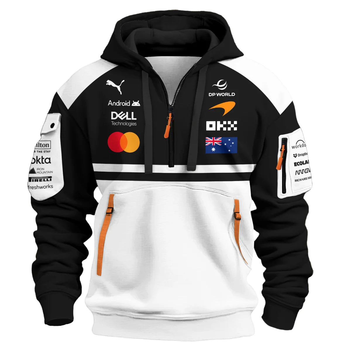 2026 Oscar Piastri McLaren F1 Teamwear Hoodie Half Zip BLOP4226A2HDF - White