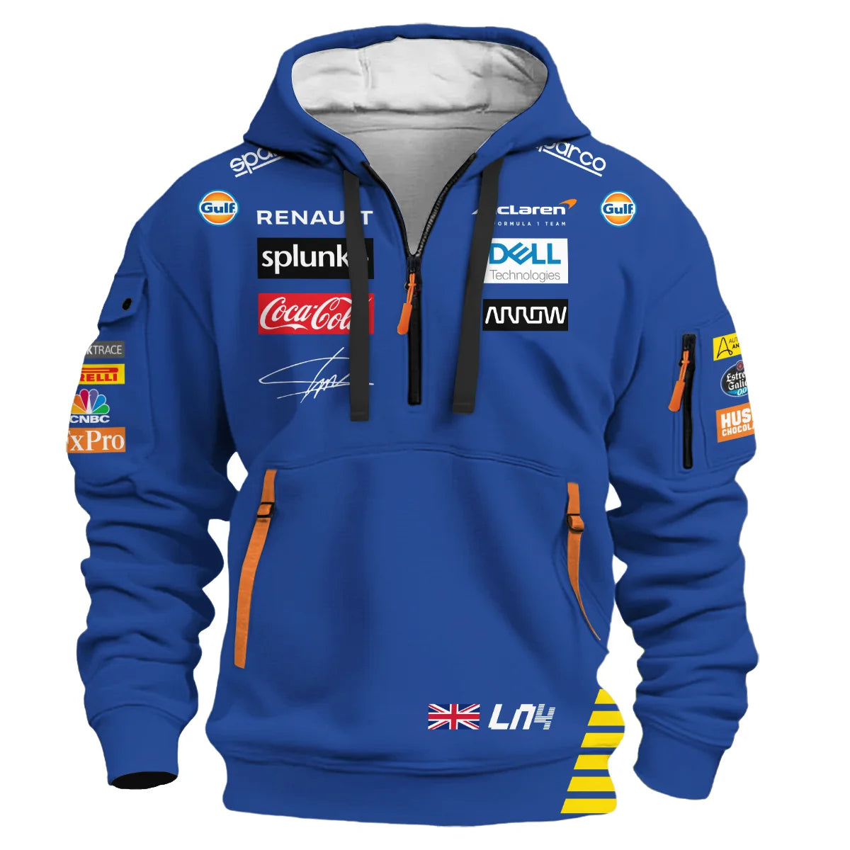 2020 Lando Norris Racing Suit McLaren F1 Hoodie Half Zipper BLVALN120825A1HDF