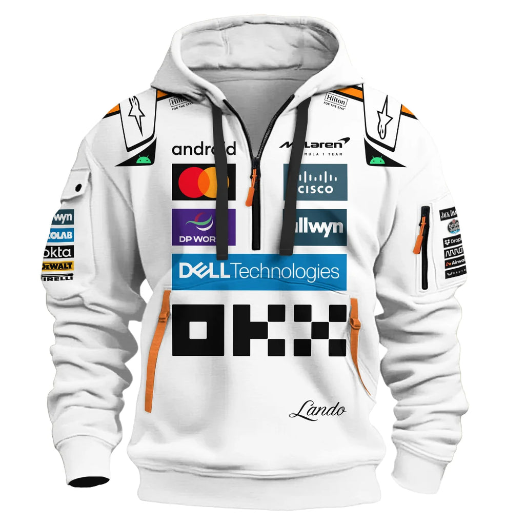 2025 Lando Norris Racing Suit McLaren F1 Hoodie Half Zipper BLVALN120825A4HDF