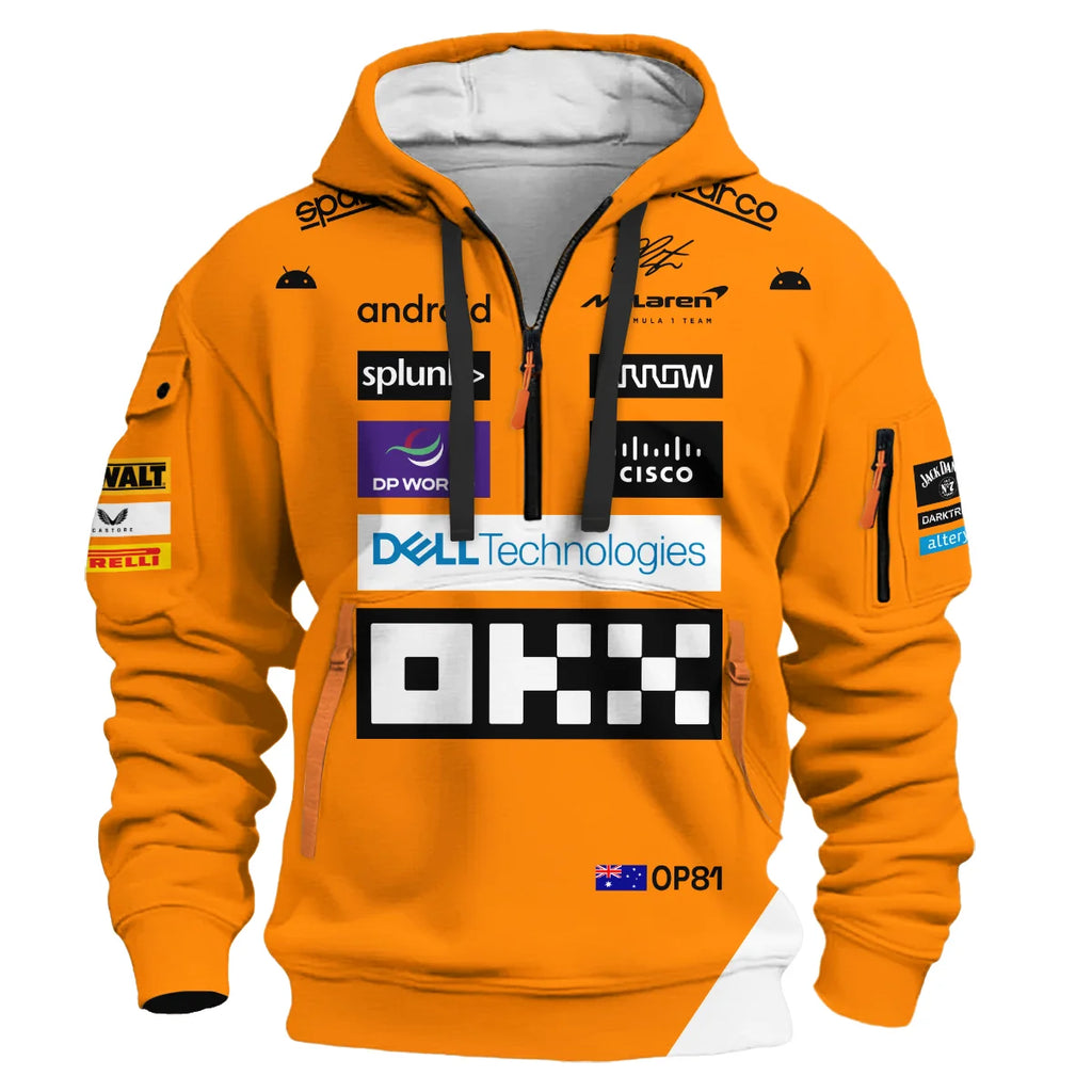 2023 Oscar Piastri Racing Suit McLaren F1 Hoodie Half Zipper BLVAOP150825A1HDF