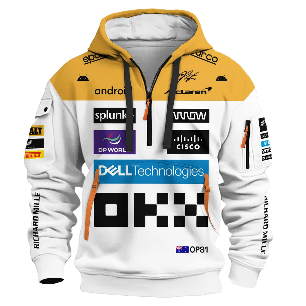 2023 Oscar Piastri Racing Suit McLaren F1 Hoodie Half Zipper BLVAOP150825A2HDF