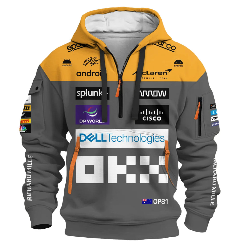 2023 Oscar Piastri Racing Suit McLaren F1 Hoodie Half Zipper BLVAOP150825A3HDF