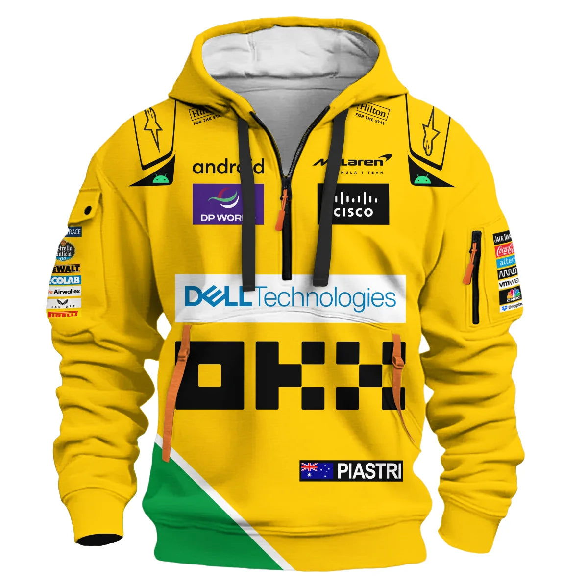 2024 Monaco GP Oscar Piastri Racing Suit McLaren F1 Hoodie Half Zipper BLVAOP150825A6HDF