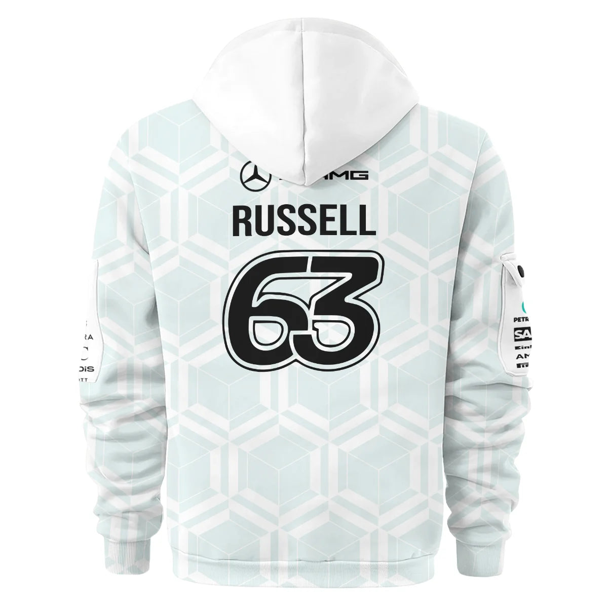 2026 George Russell Mercedes F1 Teamwear Hoodie Half Zip BLGR30326A2HDF - White