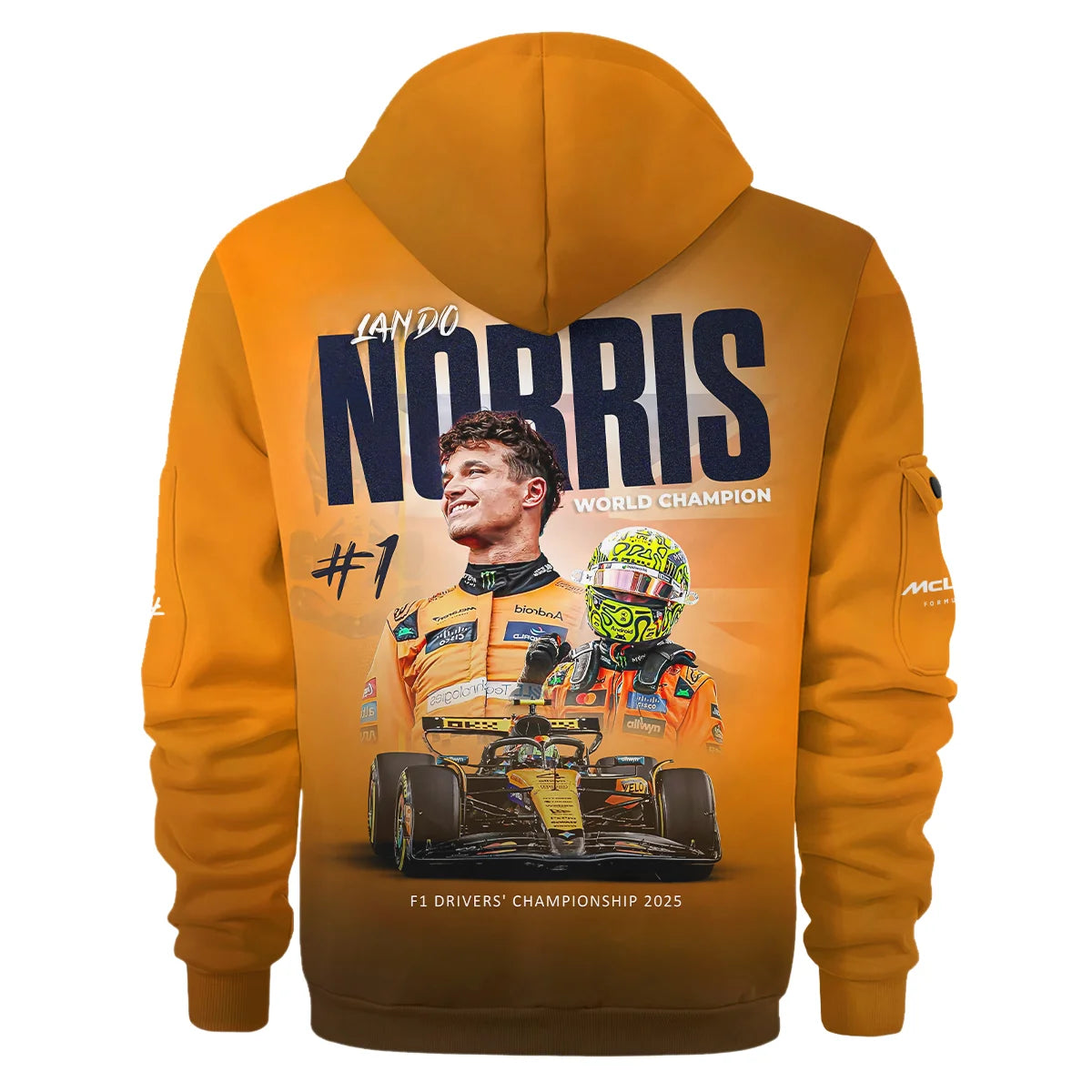 F1 Drivers' Championship 2025 Lando Norris McLaren F1 Team Hoodie Half Zip BLNRWDCA10HDF