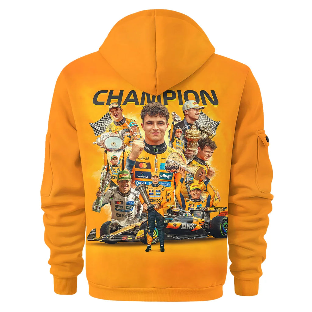 2025 Champion Lando Norris McLaren F1 Team Hoodie Half Zip BLNRWDCA12HDF