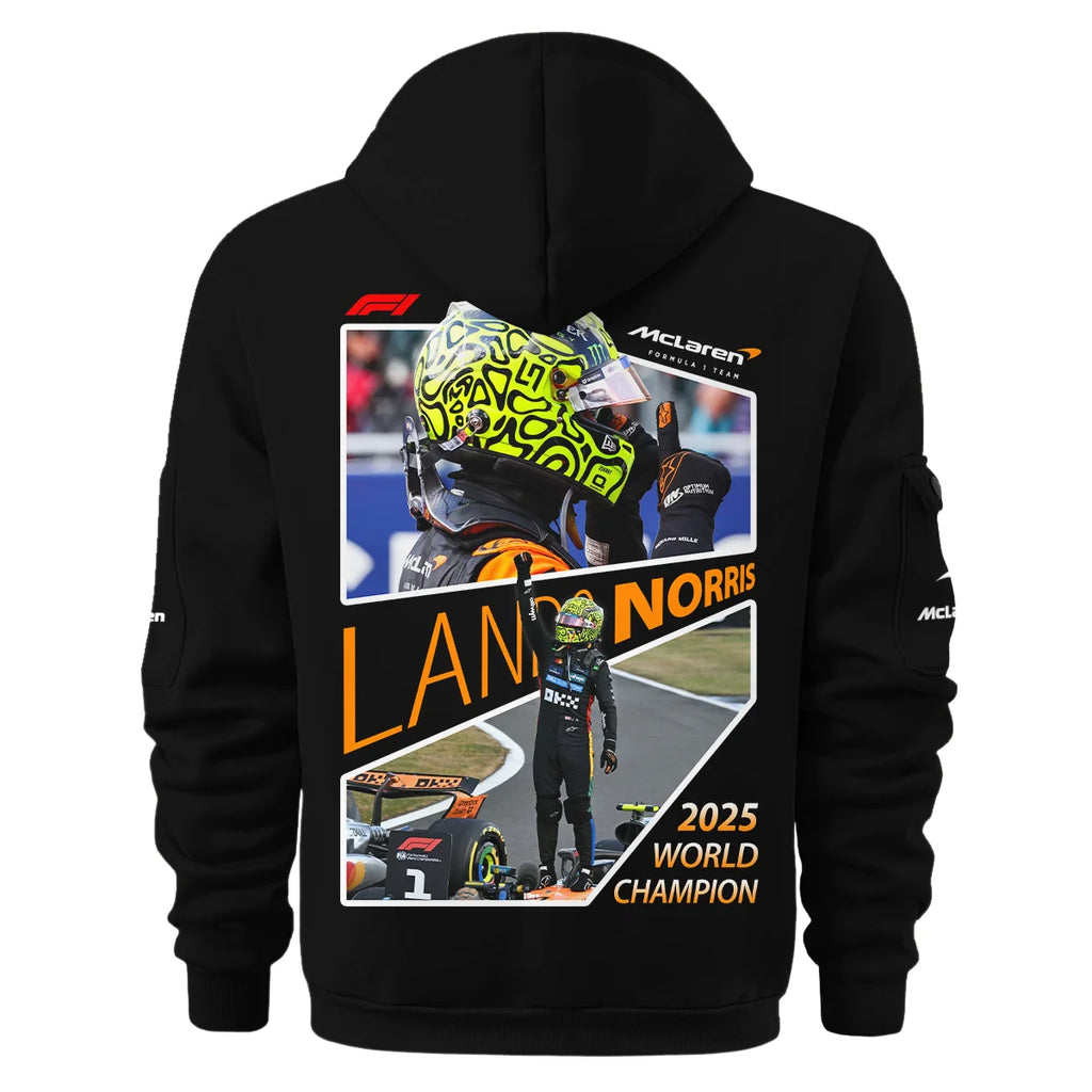 2025 WDC Lando Norris McLaren F1 Team Hoodie Half Zip BLNRWDCA5HDF