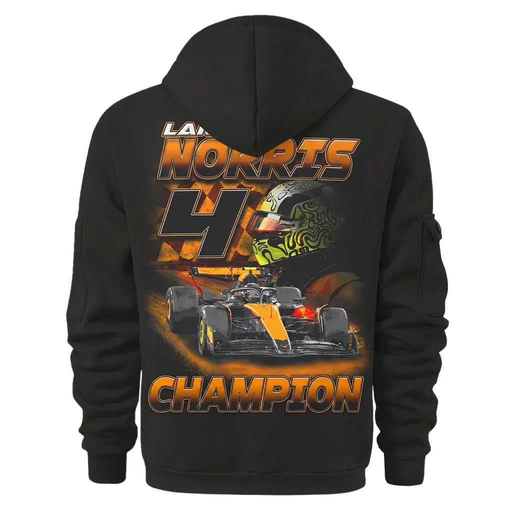 2025 Lando Norris 4 World Champion McLaren F1 Team Hoodie Half Zip BLNRWDCA8HDF