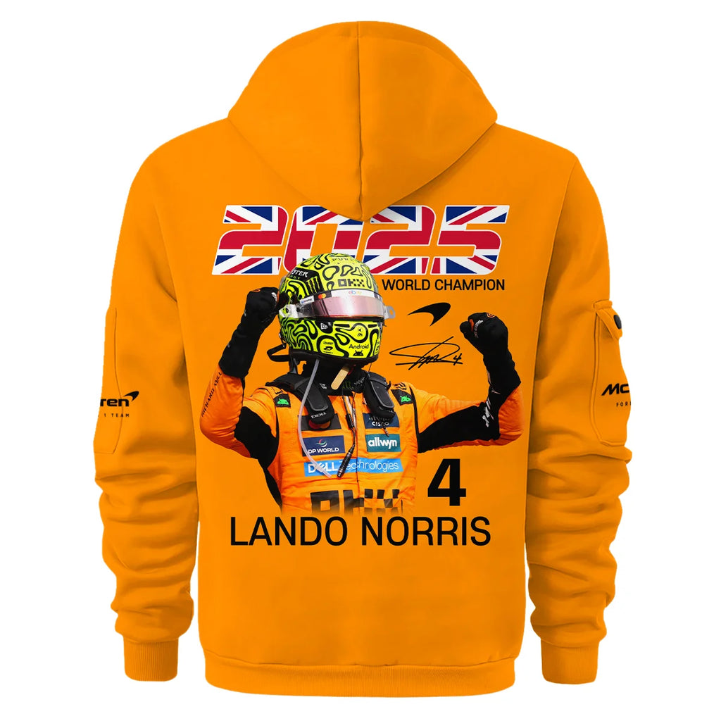 2025 Driver Champion Lando Norris McLaren F1 Team Hoodie Half Zip BLNRWDCA9HDF