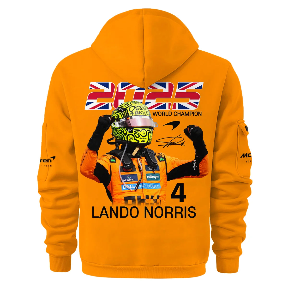 2025 Driver Champion Lando Norris McLaren F1 Team Hoodie Half Zip BLNRWDCA9HDF