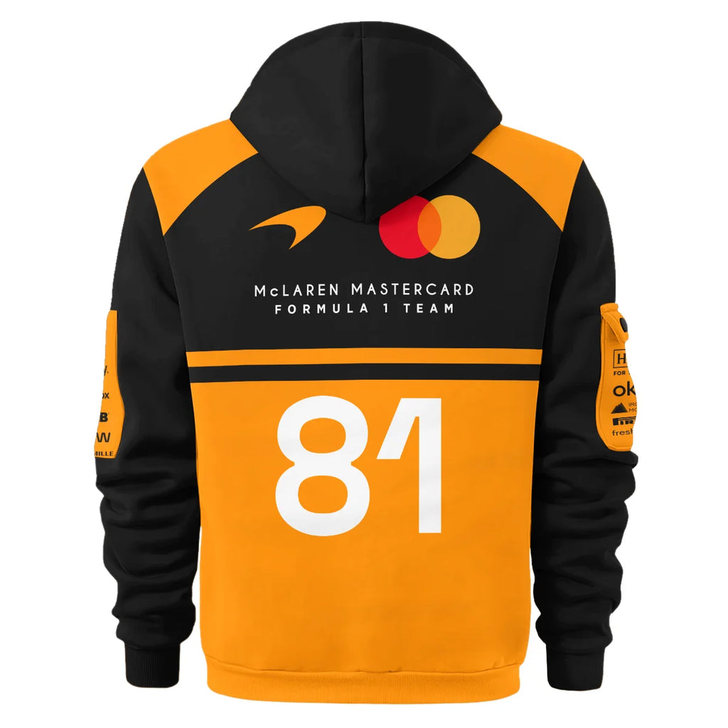 2026 Oscar Piastri 81 McLaren F1 Teamwear Hoodie Half Zip BLOP25326A1HDF - Orange