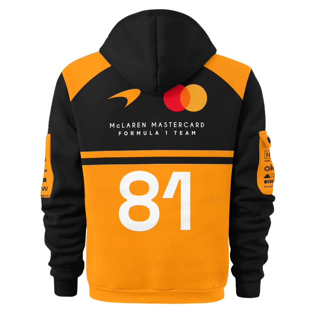 2026 Oscar Piastri 81 McLaren F1 Teamwear Hoodie Half Zip BLOP25326A1HDF - Orange