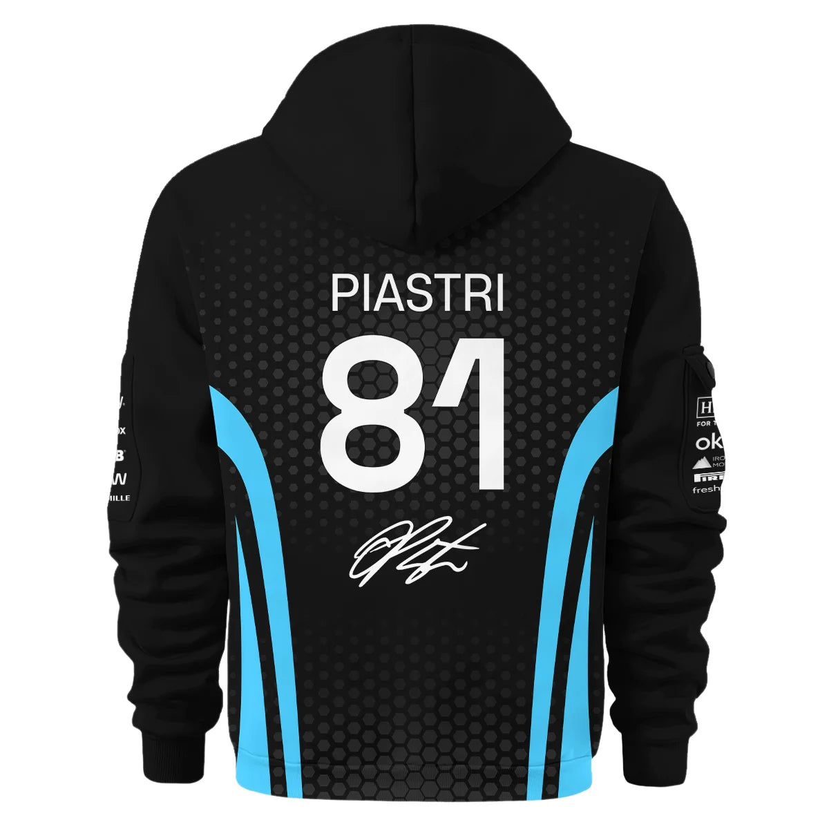 2026 Oscar Piastri McLaren F1 Teamwear Hoodie Half Zip BLOP26226A3HDF - Cyan