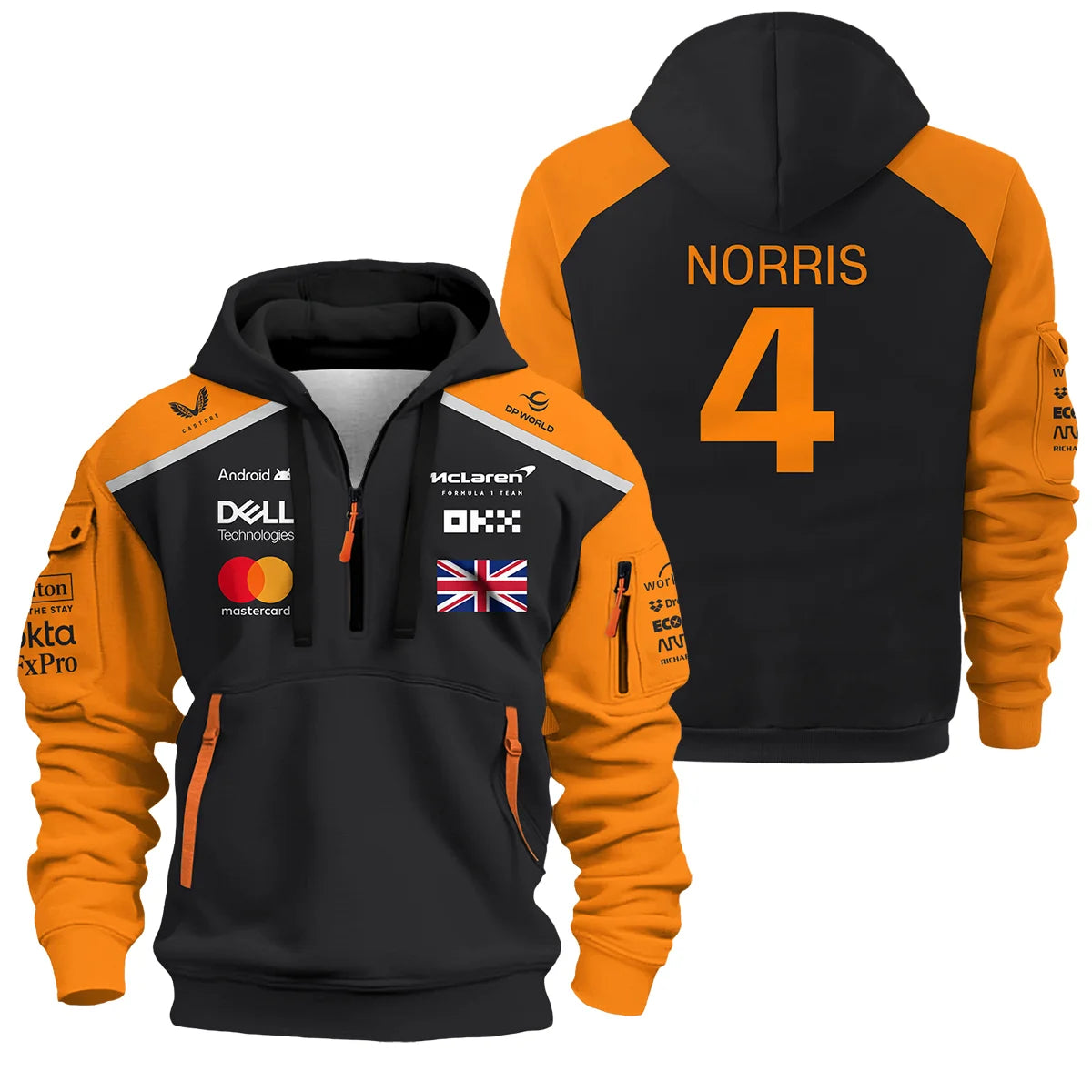 Lando Norris McLaren Formula One Exclusive Logo Hoodie Half Zipper BLF1290325A2MCLHDF