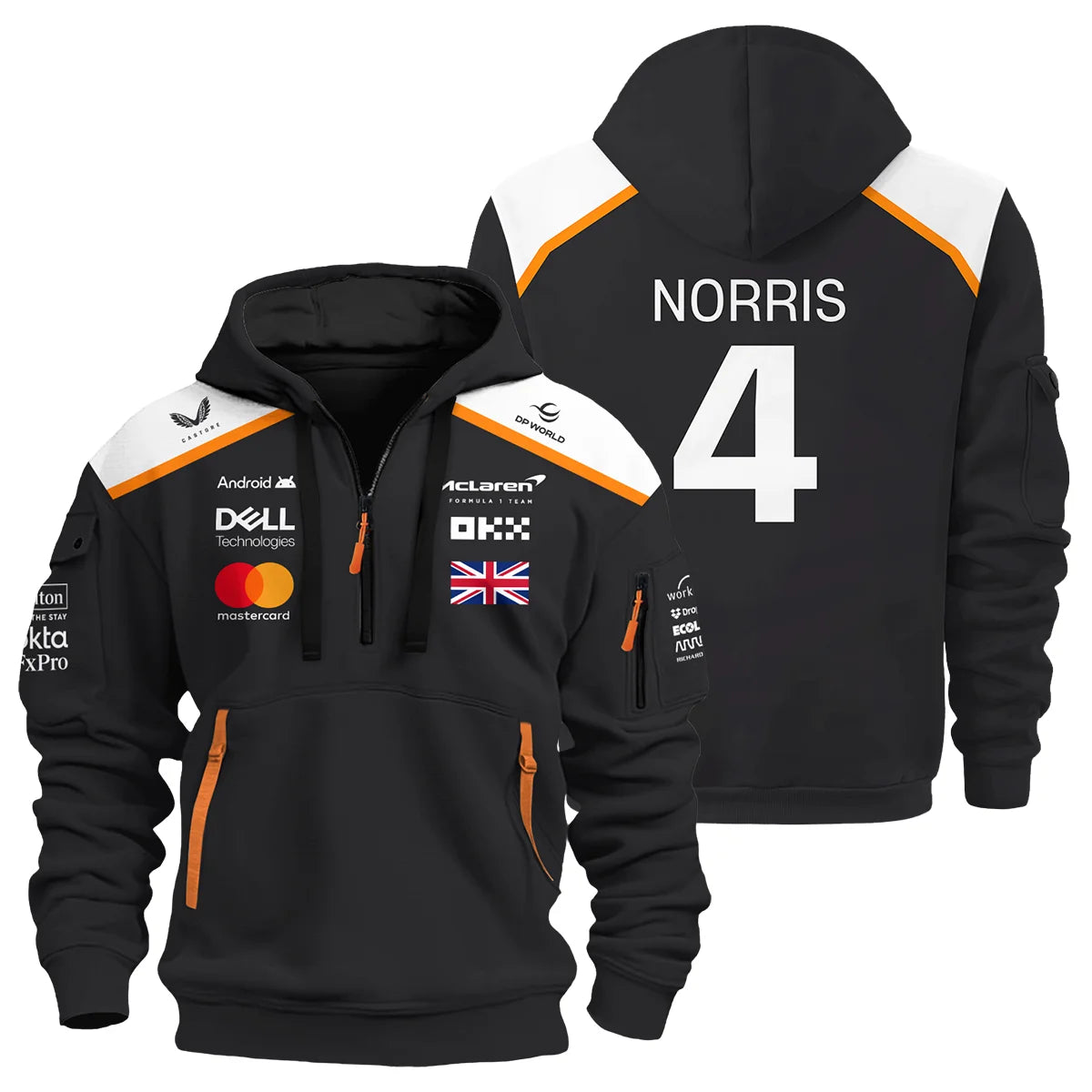 Lando Norris LN4 McLaren F1 Exclusive Hoodie Half Zipper BLF19625A2HDF